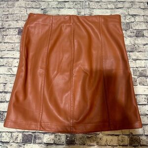 Altar'd State Tan Leather Mini Skirt small
